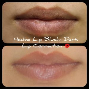 Before and After Photo for lip blush tattoo